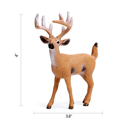 RESTCLOUD Deer Figurines Cake Toppers, Deer Toys Figure, Small Woodland Animals Set of 3 - style: Pack of 3