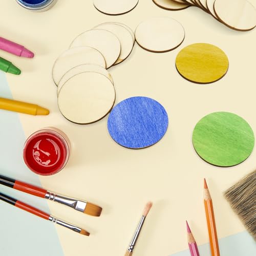 100 Pieces 2 Inch Unfinished Wood Circles - size: 2Inch-100PCS