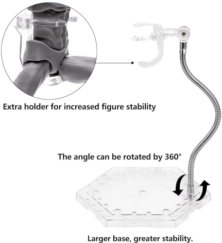 3-Pack Clear Action Figure Display & Holder Base, Compatible with HG, RG, SD, SHF Gundam 1/144 Toy, Doll Stop Motion Stand & Screwdriver