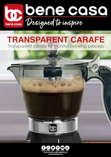 Bene Casa Black Portable Electric Espresso Maker/Cafetera, 1-3 Cups/Shots (1, BLACK) - color: BLACK