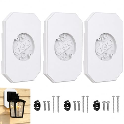 3 Pack Vinyl Siding Mounting Blocks for 1/2" Lap Double and 4" Siding - color: Rectangle White, size: 3 pack