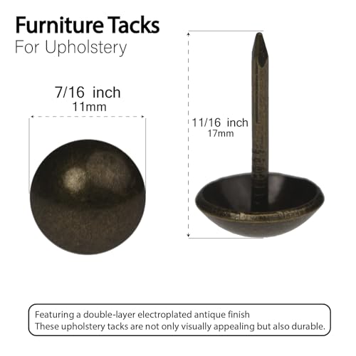 Upholstery Tacks for Furniture Upholstery Nails Tacks for Decorative 100Pcs - color: Bronze