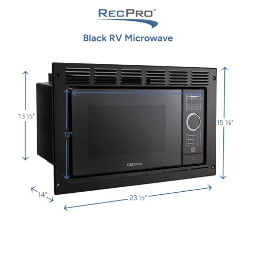 RecPro RV Microwave Trim Kit for RPM-5, Black Built-In Frame