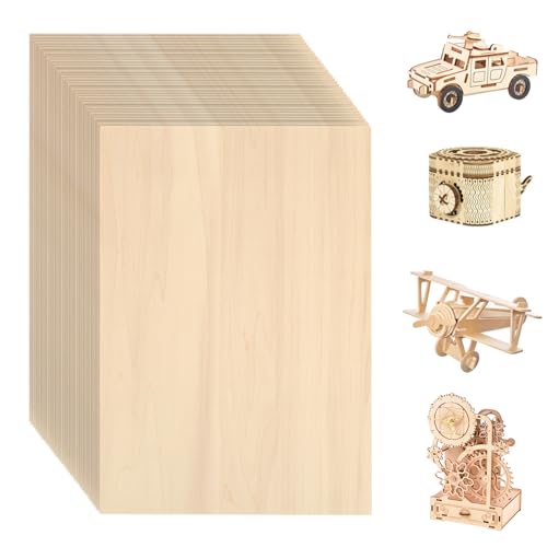36 Pack Basswood Sheets for Crafts 12"x18"x1/8", 3mm Thick Plywood Sheets Board for Craft, Unfinished Wood Sheet for Laser Cutting & Engraving, Wood Burining, Painting, Staining，Architectural Model - size: 12"x18"x1/8"
