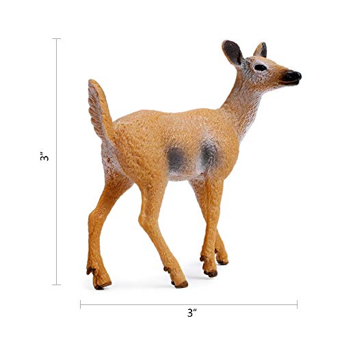 RESTCLOUD Deer Figurines Cake Toppers, Deer Toys Figure, Small Woodland Animals Set of 9 - style: Pack of 9