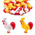 KOOBOOK 50Pcs Mini Resin Roosters Figurine Set Tiny Chicken Garden Decorations Cartoon Miniature Farm Animals for Moss Landscape Fairy Gardens Terrariums Cute Small Chick Statues