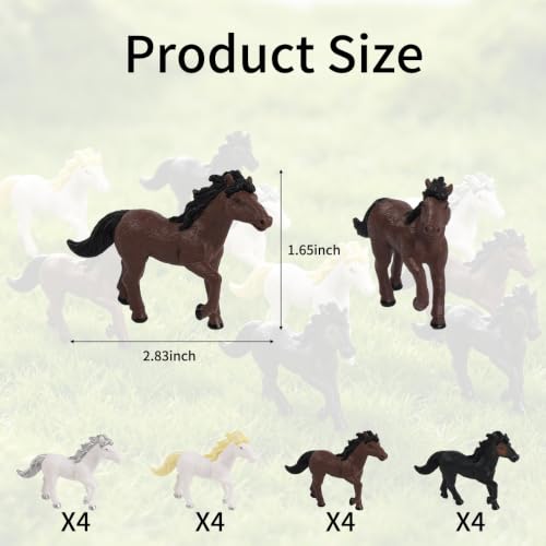 Miniature Horse Figurines 12PCS Mini Horse Figurines Set 4 Colors