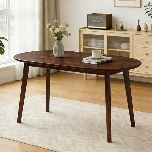 63" Oval Dining Room Table for 4-6 - color: Walnut Table