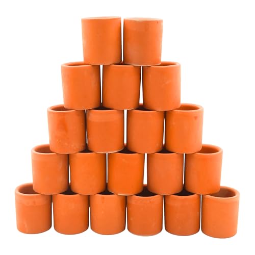 Mini Terracotta Pots – Small Clay Flower Pots for Succulents, Cactus, DIY Crafts, Fairy Garden, School Projects, Mini Planters – Set of 20 (Rimless Cylinder, 1.2 Inch) - size: 1.2 Inch, style: Rimless Cylinder