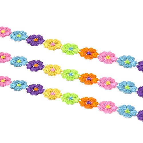 Honbay 5 Yards Decorating Lace Embroidered Trim Ribbons for Sewing or Craft Decoration (Flower B) - color: Flower B