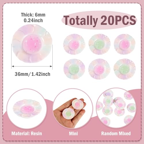 FASHEWELRY 20Pcs Resin Bread Plates Miniature Dollhouse Accessories 36mm Playhouse Dishes Kitchen Tableware Models Display Ornaments for Garden Micro Landscape Decoration - color: Bread Plate