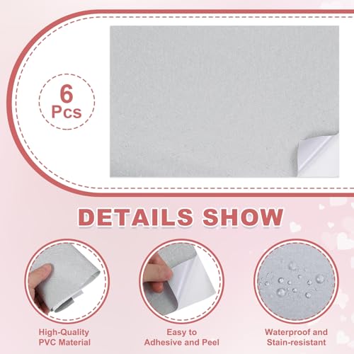 uxcell 6 Sheets Miniature Dollhouse Wallpaper, Silk Pattern Self-Adhesive PVC Flooring Wall, Mini Wall Decor for Dollhouse Sand Table Model Accessories 11.81 x 7.87 Inch (Silver) - color: Silver