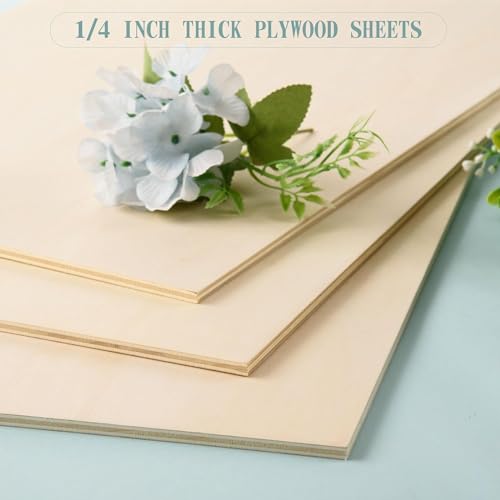6 Pack 12 x 20 x 1/4 Inch-6mm Thick Basswood Sheets for Crafts Unfinished Plywood Sheets Boards Square Crafts Wood Sheets for DIY Laser Projects, Wood Burning, Engraving, Staining, Architectural Mode - size: 12 x 20 x 1/4 Inch