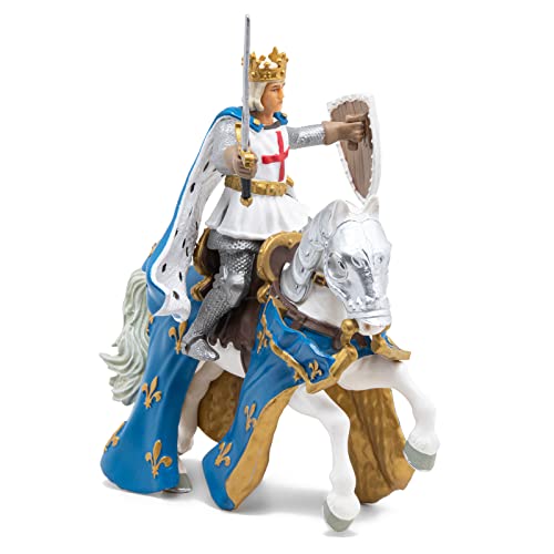 Papo Saint Louis and His Horse Figurine, Medieval Collection, Kids Ages 3+