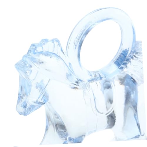 Kisangel 24 Pcs Mini Acrylic Rocking Horse Figurines, 1.1 Inch Clear Animal Charms for Baby Shower Table Scatter, Gender Reveal Party Favors, DIY Craft Decorations and Birthday Gift