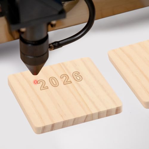 100 PCS 3 Inch Wooden Squares for Crafts,3 x 3 Inch Unfinished Wood Blocks, 1/4 Inch Thick Wooden Square Blocks for DIY Projects, Engraving, Wood Burning, and Painting