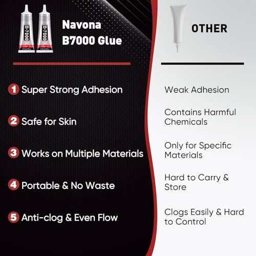 2 PCS 110ml B7000 Rhinestone Glue Clear, Bedazzling Glue for Craft, Jewelry