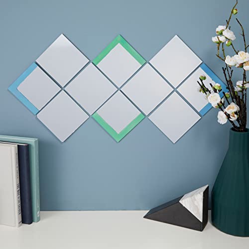 Bright Creations Square Mirror Tiles - 4 in, Silver, Pack of 50 - for Crafts & Table Centerpieces - Mirror Mosaic Tiles - size: 4 inches