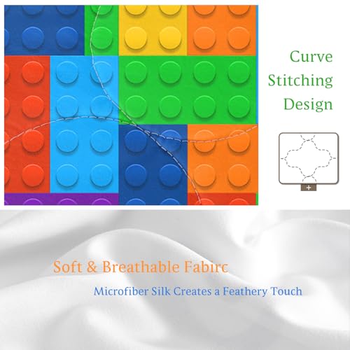 BlessLiving Colorful Building Blocks Twin Comforter Set Kids 3 Pieces - color: 13, size: Twin/Twin XL
