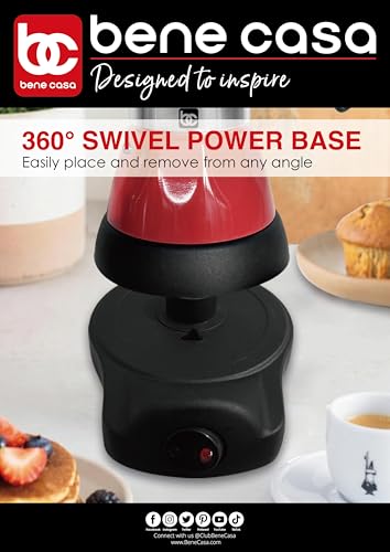 Bene Casa Red Portable Electric Espresso Maker/Cafetera, 1-3 Cups/Shots (1, RED) - color: RED