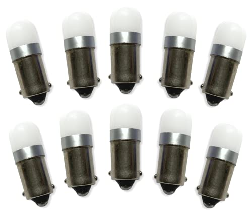 #313 Miniature Bayonet LED Replacement | 28V | Ba9s Base | Bulb Shape: T3 1/4 | Replaces Bulb Numbers: 313 1818 1819 1820 1820BTS 1829 1843 1864 1873 757 1437 (10-Pack; Warm White) - color: Warm White, size: 10 Pack