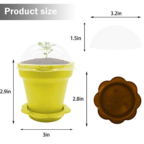 PURPLE STAR 1N 25 Packs Cupcake Plant Nursery Pots with Humidity Dome-Small Flower Pots for Kids-Planting Containers Cups for Indoor Outdoor Plant Succulent Display (Mixed Color) - color: 25 Packs