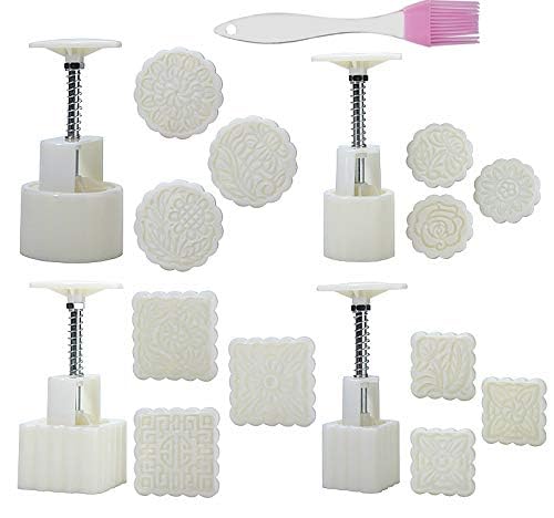 4 Sets 12 Pcs Mode Mooncake Fodant Gift DIY Moon Cake Mold (12)