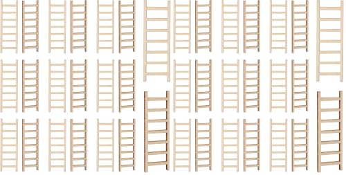 20 Pcs Mini Garden Ladder - 2.36'' x 0.78'' Wooden Miniature Ladder Accessories for Landscape Dollhouse Decor (Pack of 2) - size: Small (Pack of 2)