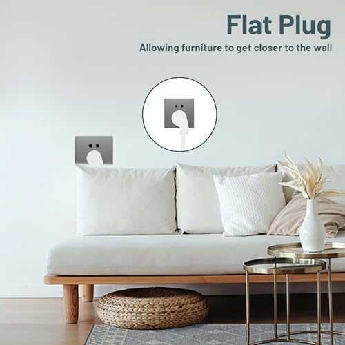 12 Ft White Flat Plug Extension Cord with 3 Outlets, 16 Gauge Heavy Duty - color: White, size: 12 FT