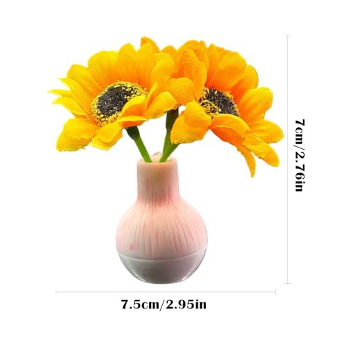 Set of 4 Cute Flower Bouquet Car Air Freshener Vent Clips, Mini Artificial Flowers for Car Air Vent Decoration, Auto Interior Dashboard Ornament Accessories (Sunflower) - color: Sunflower