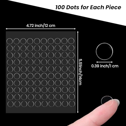 Gjinxi 300pcs Double Sided Adhesive Dots, Clear Glue Round Point Stickers for Crafts, Craft Foam Tape for DIY Handmade Craft, Putty Transparent Sticky Tack Small Stickers for DIY Art(0.39 inch/1 cm)