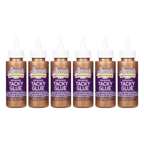 Aleene's Original Tacky Glue, All Purpose Adhesive, Perfect for Crafts and DIY Projects, Dries Fast and Clear, 2 fl oz 6-Pack