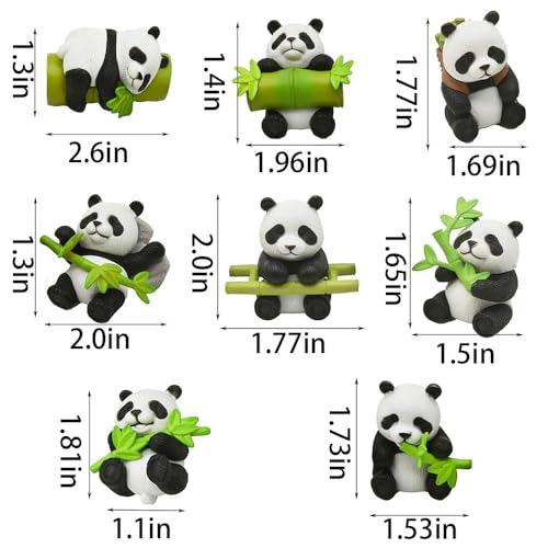 8 Mini Resin Panda Figurines for Garden, Planter and Cake Decor - style: 8PCS mini panda