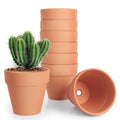 FCFKUK 4 inch Terracotta Clay Pots, 24 Pack Clay Flower Pots with Drainage, Great for Plants, DIY, Crafts, Wedding - color: Terracotta