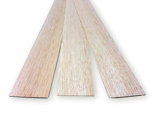 Proartek PK00040 Model BWH003X010 Pack of 10 Balsa Wood Sheets, 36" x 1/16" x 3"; Made from Light-Colored Model-Grade Balsa; Ideal for Crafts, and Architectural Applications