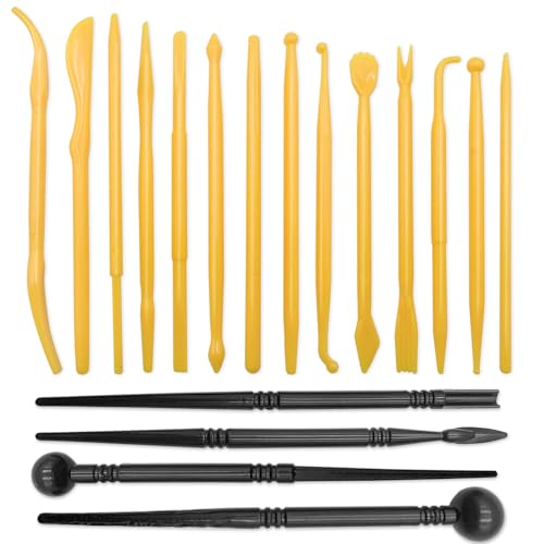 18 Pack Pottery Clay Tool Kit, Sculpting & Dotting Stylus Tools for Craft Modeling