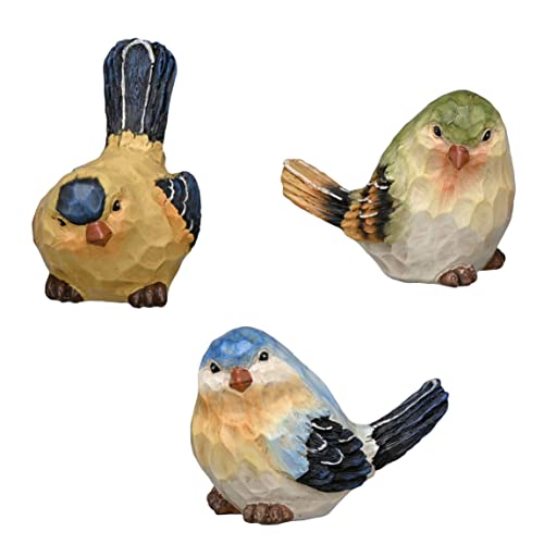 TERESA'S COLLECTIONS Set of 3 Bird Garden Decor Outdoor Statues Figurines