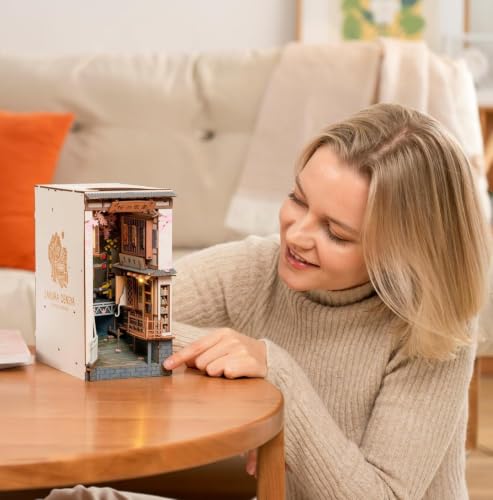 Rolife DIY Book Nook Kit Sakura Densya, DIY Miniature Booknook Kit Creative Decorative Bookend Bookshelf Insert 3D Puzzles for Adults, Halloween/Christmas Decorations/Gifts for Adults (Sakura Densya) - color: Sakura Densya