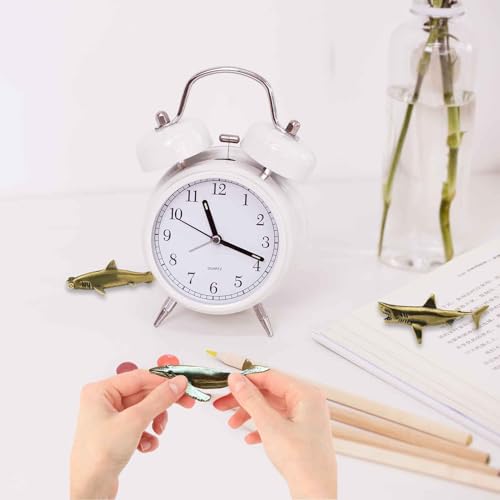 3Pcs Vintage Solid Brass Miniature Animal Figurine Desk Animal Ornament for Pet Enthusiasts Exquisite Collectible and Home Décor Accent (Shark + Whale 3 pcs) - color: Shark + Whale 3 Pcs