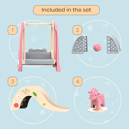 Family Dollhouse Accessories — Mini Playground Set with Swing & Slide, Rocking Horse, Soccer Goals, Screen-Free Add-On — Miniature Dollhouse Playset for Ages 3+ - style: Playground