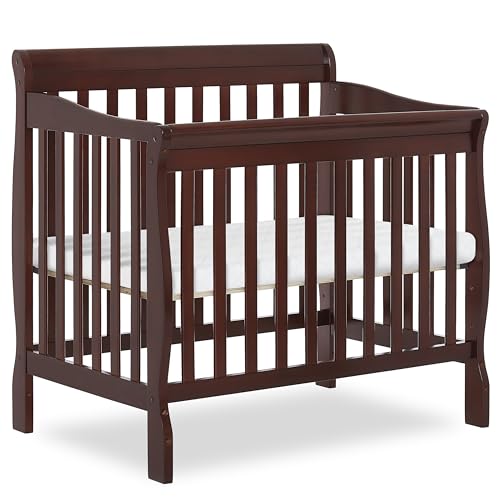 Dream On Me 4-in-1 Mini Baby Crib for Small Spaces, Aden, Espresso - color: Espresso