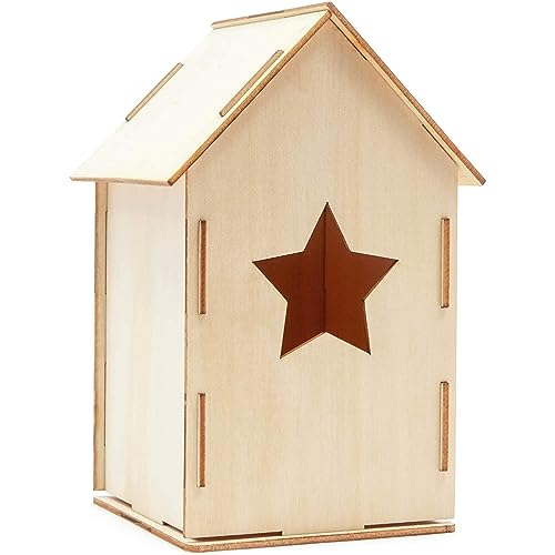 Bright Creations Mini Wood Bird Houses for DIY Crafts (4 Designs, 8 Count) - Mini Birdhouses for Crafts
