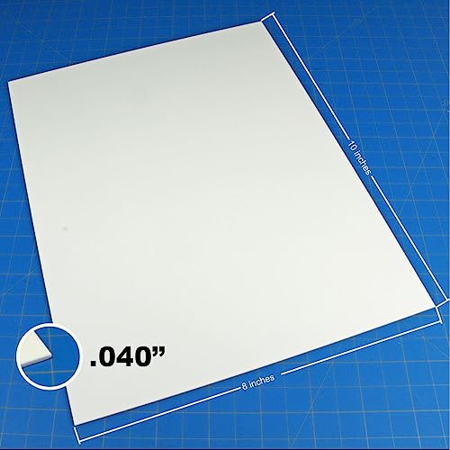 LITKO Plasticard Styrene Sheets | .040" Modeling Plastic | White | 6 Pack - size: .040 Inch
