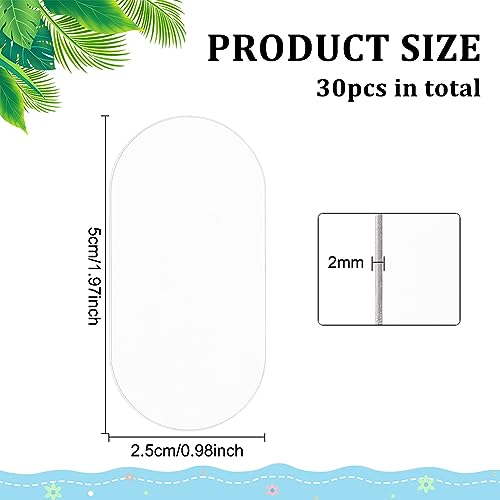 FINGERINSPIRE 30 Pcs Clear Miniature Bases 1x2inch Acrylic Mini Oval Base - color: 30 Pcs - Oval