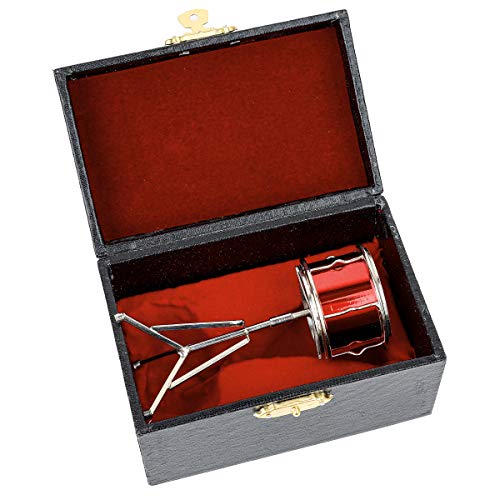 Miniature Snare Drum Replica with Case Tabletop Desktop Sculpture Ornament - color: Snare Drum
