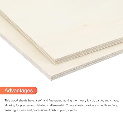 MECCANIXITY 3pcs Basswood Sheet 6x8x3/16 Inch Unfinished Wood Boards - size: 6 x 8 x 3/16 Inch