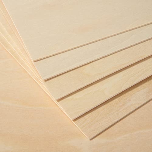 DAJAVE 25 Pack 8x12 Inch Basswood Sheets, 1/16 Inch Thin Craft Plywood Sheets, Unfinished Wood Sheets for Crafts, DIY Wood Arts, Model Making, Wood Burning (300x200x2mm)