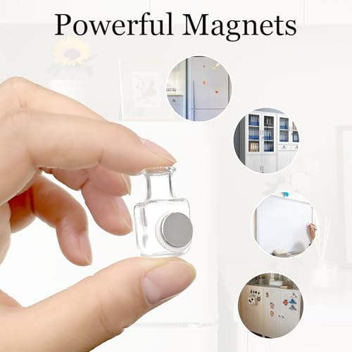 5 Pack Mini Glass Vase Magnets - Tiny Magnetic Plant Pots for Fridge