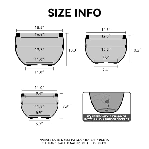Kante Accent Round Bowl CON Gray Concrete Planter 15.7" Dia, Outdoor - color: Light Gray, size: 15.7" d