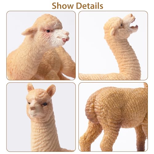 Toymany 8PCS Realistic Alpaca Figurines Llama Figures - Plastic Forest Jungle Animal Figurines, Christmas Birthday Toy Gift for Kids Boys Girls - style: 8PCS Alpaca